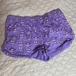 universal studios size: L purple minion pajama shorts